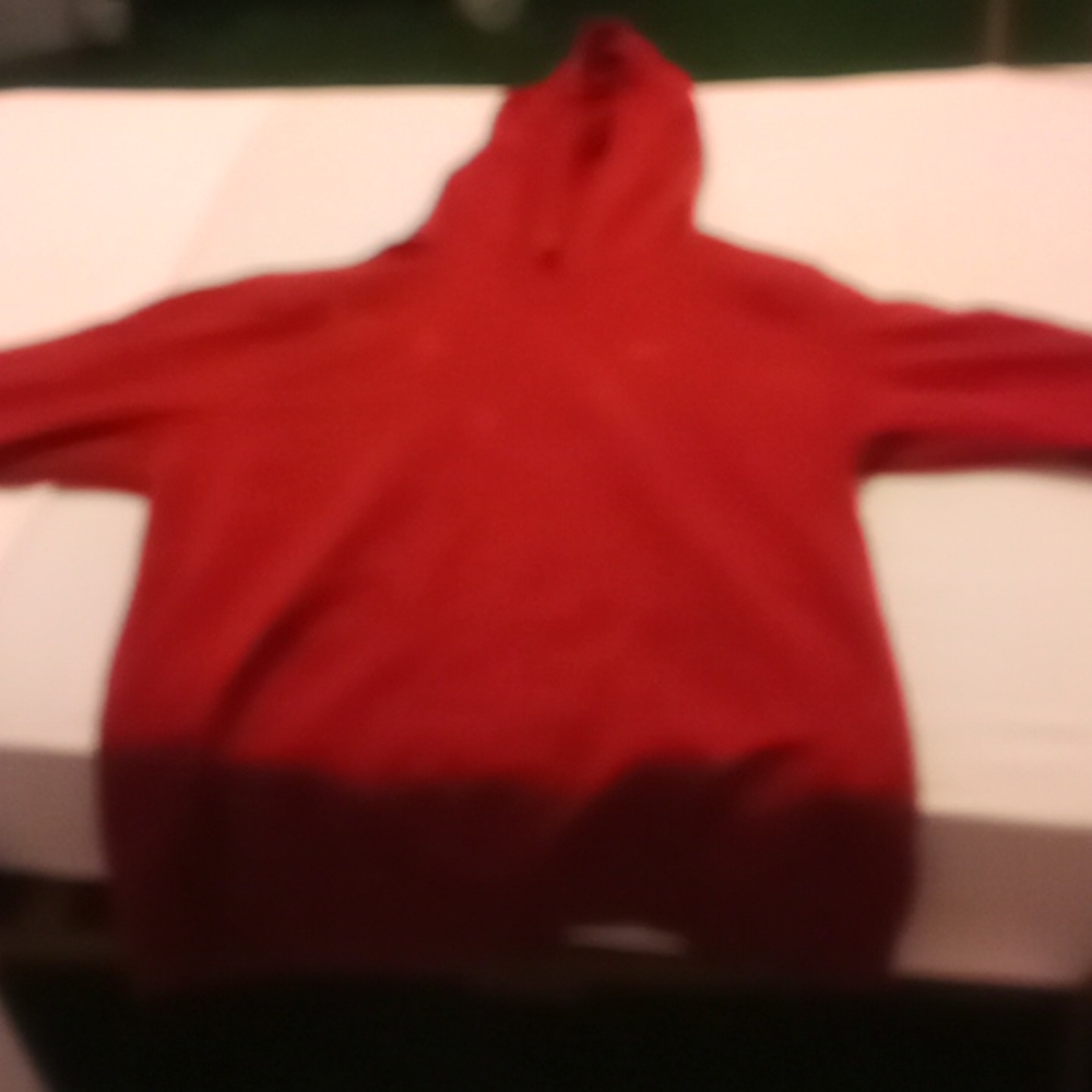 1x red stringless hoodie